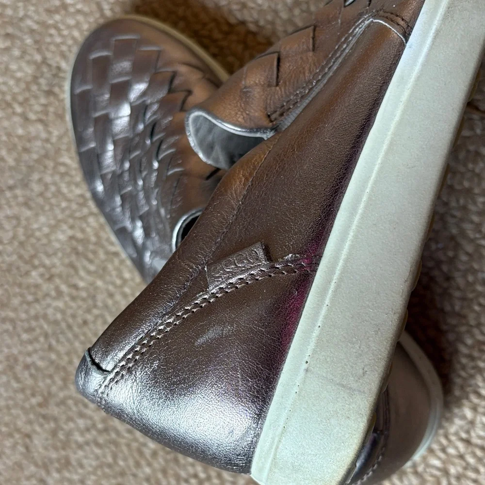 Ecco Silver Woven Slip-On Loafers - Picture 5 of 7